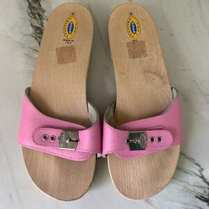 Dr. Scholl's Original Wood-Bottom Sandals - PINK!!! Size 9